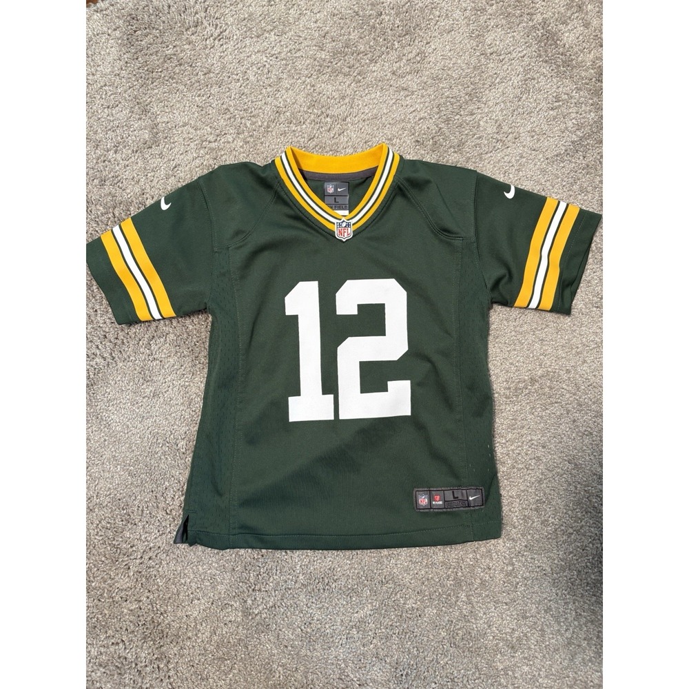 Nike NFL Green Bay Packers #12 Aaron Rodgers Football Jersey Youth Boys Large